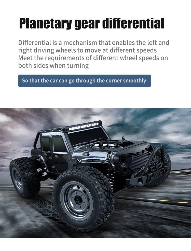 1:16 4WD RC Drift Truck with LED – High - Speed RC Car Toy for Kids - trendbuzzer