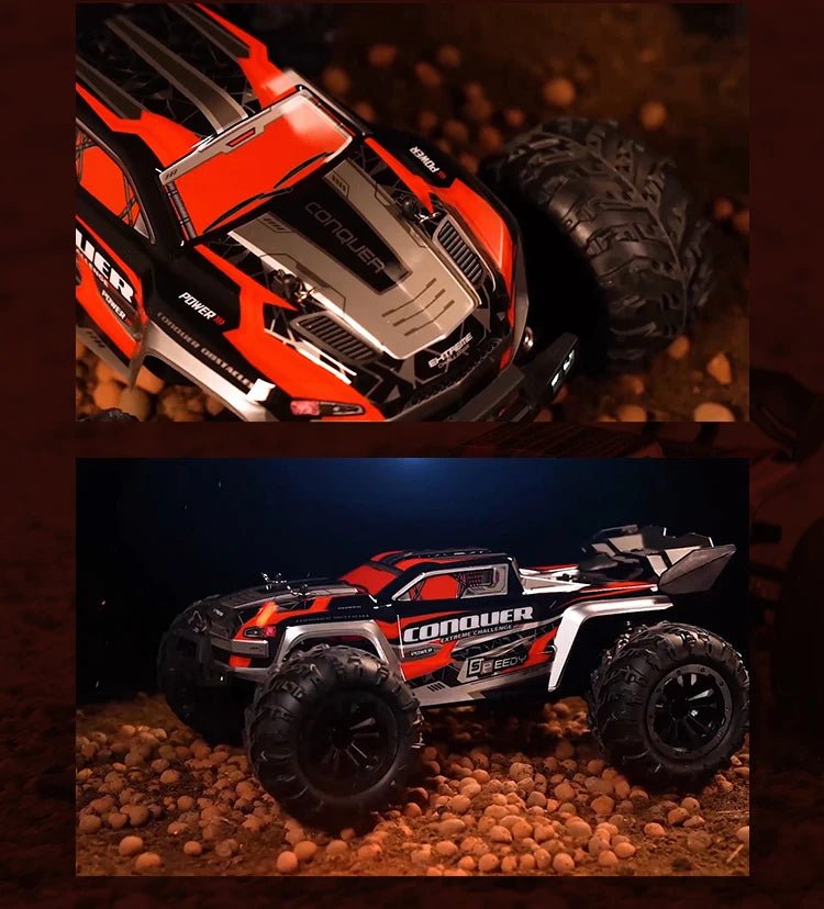 1:16 4WD RC Drift Truck with LED – High - Speed RC Car Toy for Kids - trendbuzzer