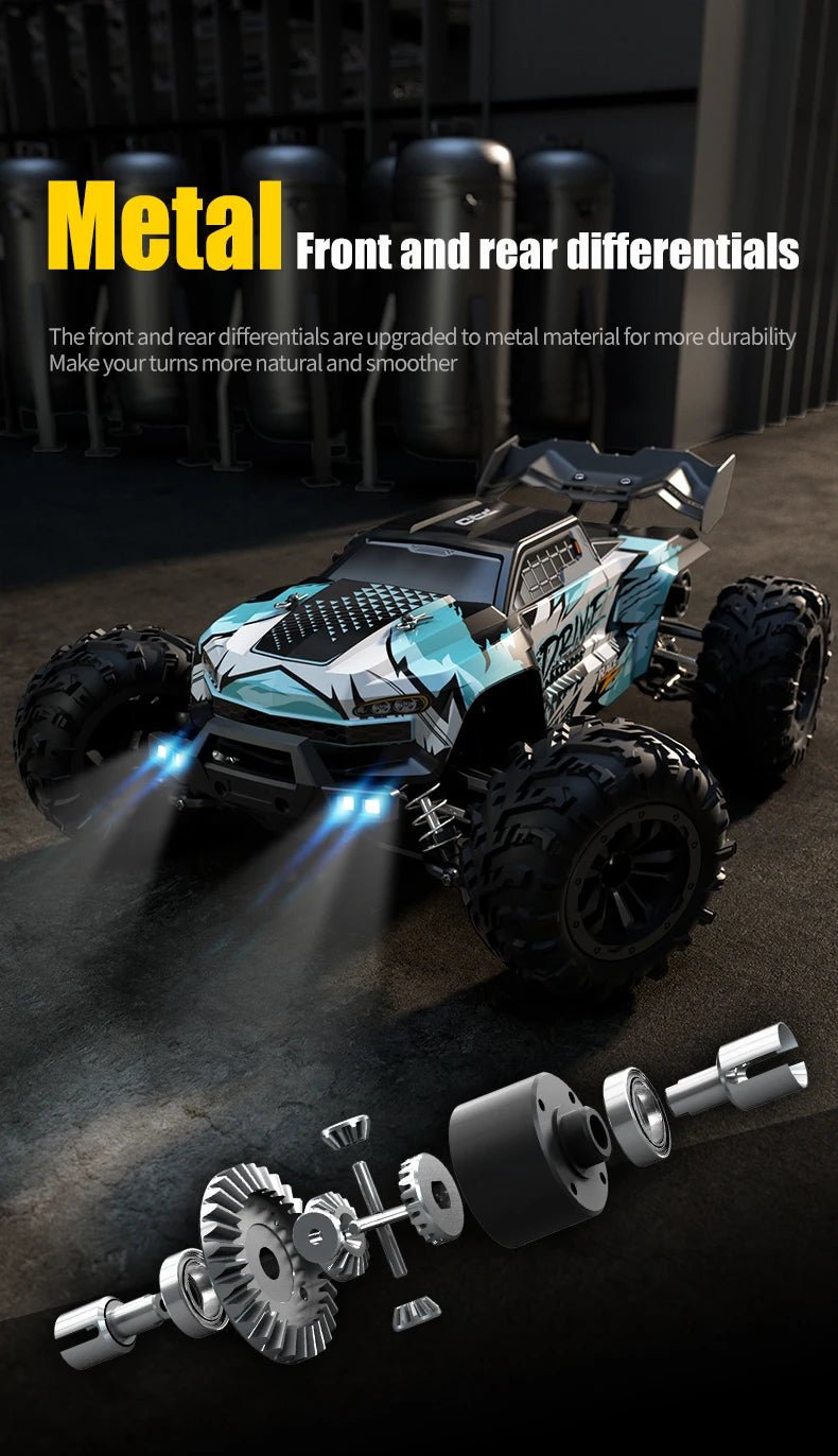 1:16 4WD RC Drift Truck with LED – High - Speed RC Car Toy for Kids - trendbuzzer