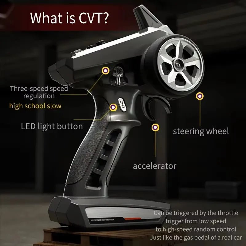 1:16 4WD RC Drift Truck with LED – High - Speed RC Car Toy for Kids - trendbuzzer