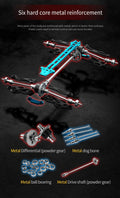 1:16 4WD RC Drift Truck with LED – High - Speed RC Car Toy for Kids - trendbuzzer