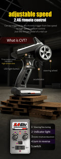 1:16 4WD RC Drift Truck with LED – High - Speed RC Car Toy for Kids - trendbuzzer