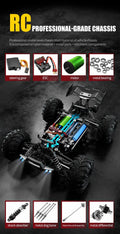 1:16 4WD RC Drift Truck with LED – High - Speed RC Car Toy for Kids - trendbuzzer