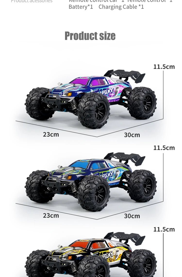 1:16 4WD RC Drift Truck with LED – High - Speed RC Car Toy for Kids - trendbuzzer