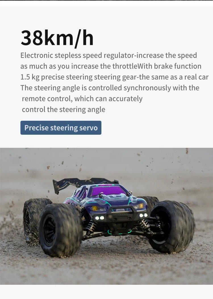 1:16 4WD RC Drift Truck with LED – High - Speed RC Car Toy for Kids - trendbuzzer