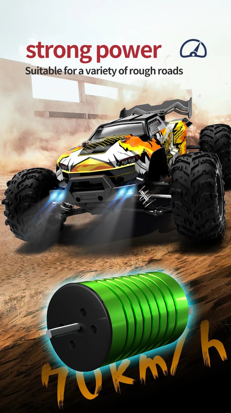 1:16 4WD RC Drift Truck with LED – High - Speed RC Car Toy for Kids - trendbuzzer