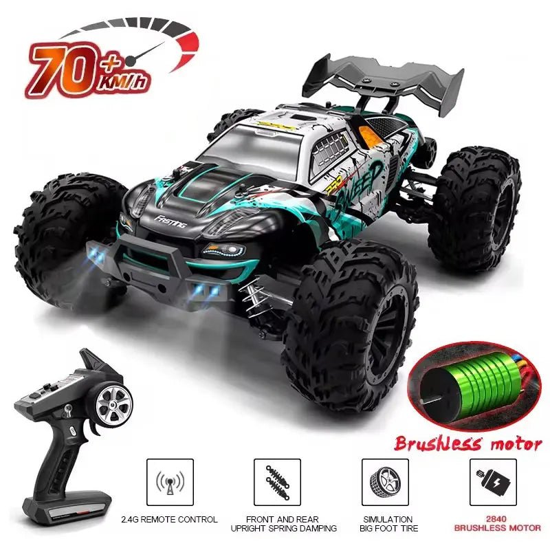 1:16 4WD RC Drift Truck with LED – High - Speed RC Car Toy for Kids - trendbuzzer