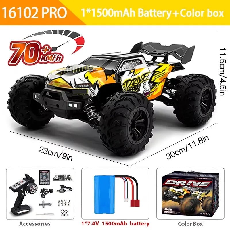1:16 4WD RC Drift Truck with LED – High - Speed RC Car Toy for Kids - trendbuzzer