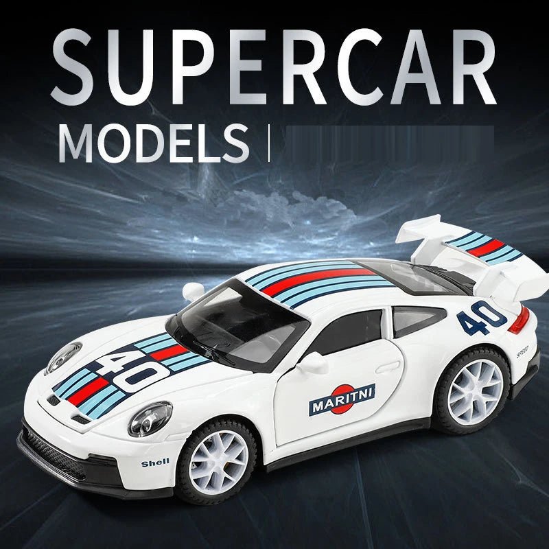 1:32 Porsche 911 GT3 Alloy Model Car – Diecast Toy with Sound & Light for Kids - trendbuzzer
