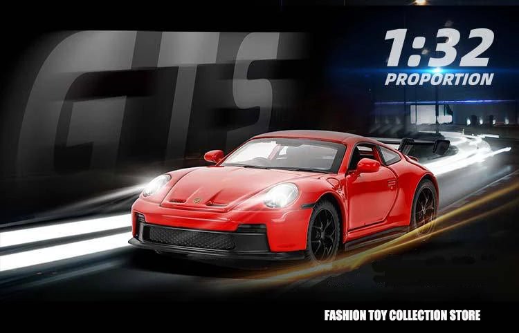 1:32 Porsche 911 GT3 Alloy Model Car – Diecast Toy with Sound & Light for Kids - trendbuzzer