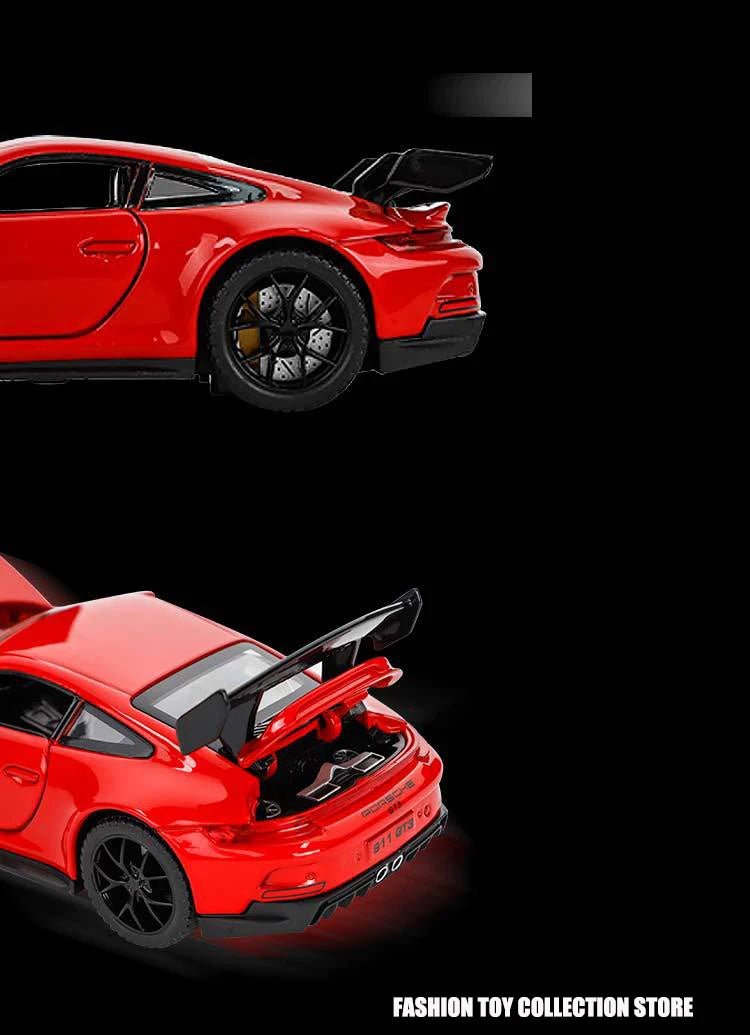 1:32 Porsche 911 GT3 Alloy Model Car – Diecast Toy with Sound & Light for Kids - trendbuzzer