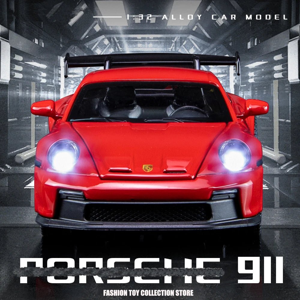 1:32 Porsche 911 GT3 Alloy Model Car – Diecast Toy with Sound & Light for Kids - trendbuzzer