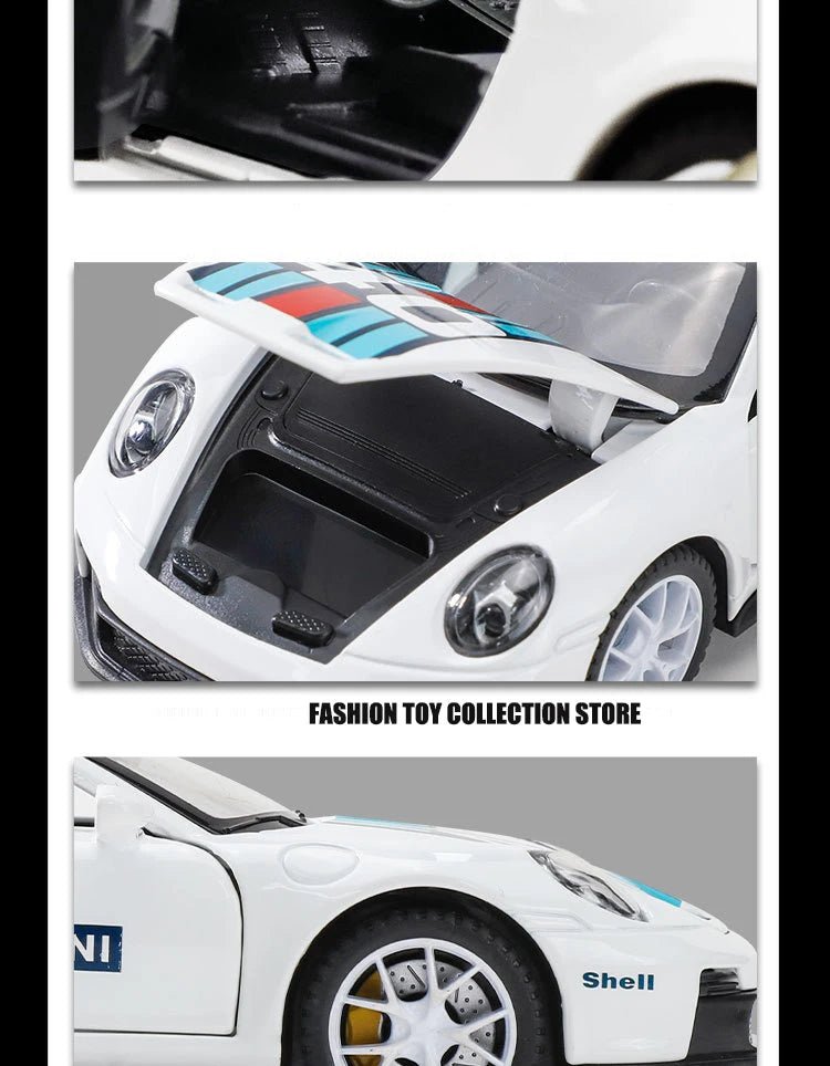 1:32 Porsche 911 GT3 Alloy Model Car – Diecast Toy with Sound & Light for Kids - trendbuzzer