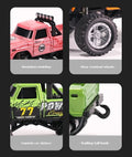 1:64 Mini Off - Road RC Car – Alloy, Shock Absorption, LED Lights Toy for Kids - trendbuzzer