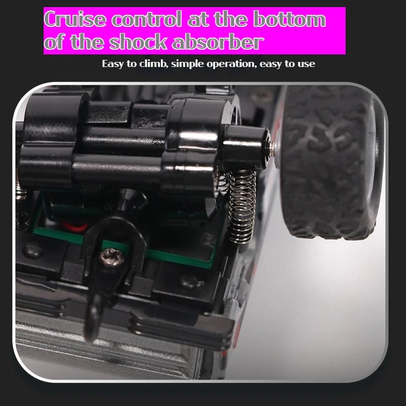 1:64 Mini Off - Road RC Car – Alloy, Shock Absorption, LED Lights Toy for Kids - trendbuzzer