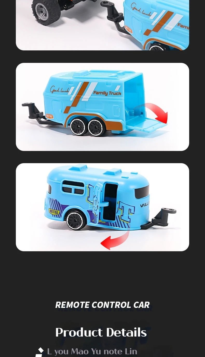 1:64 Mini Off - Road RC Car – Alloy, Shock Absorption, LED Lights Toy for Kids - trendbuzzer