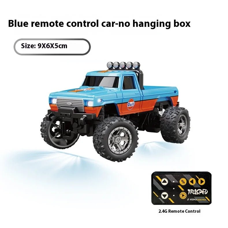 1:64 Mini Off - Road RC Car – Alloy, Shock Absorption, LED Lights Toy for Kids - trendbuzzer