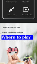 1:64 Mini Off - Road RC Car – Alloy, Shock Absorption, LED Lights Toy for Kids - trendbuzzer
