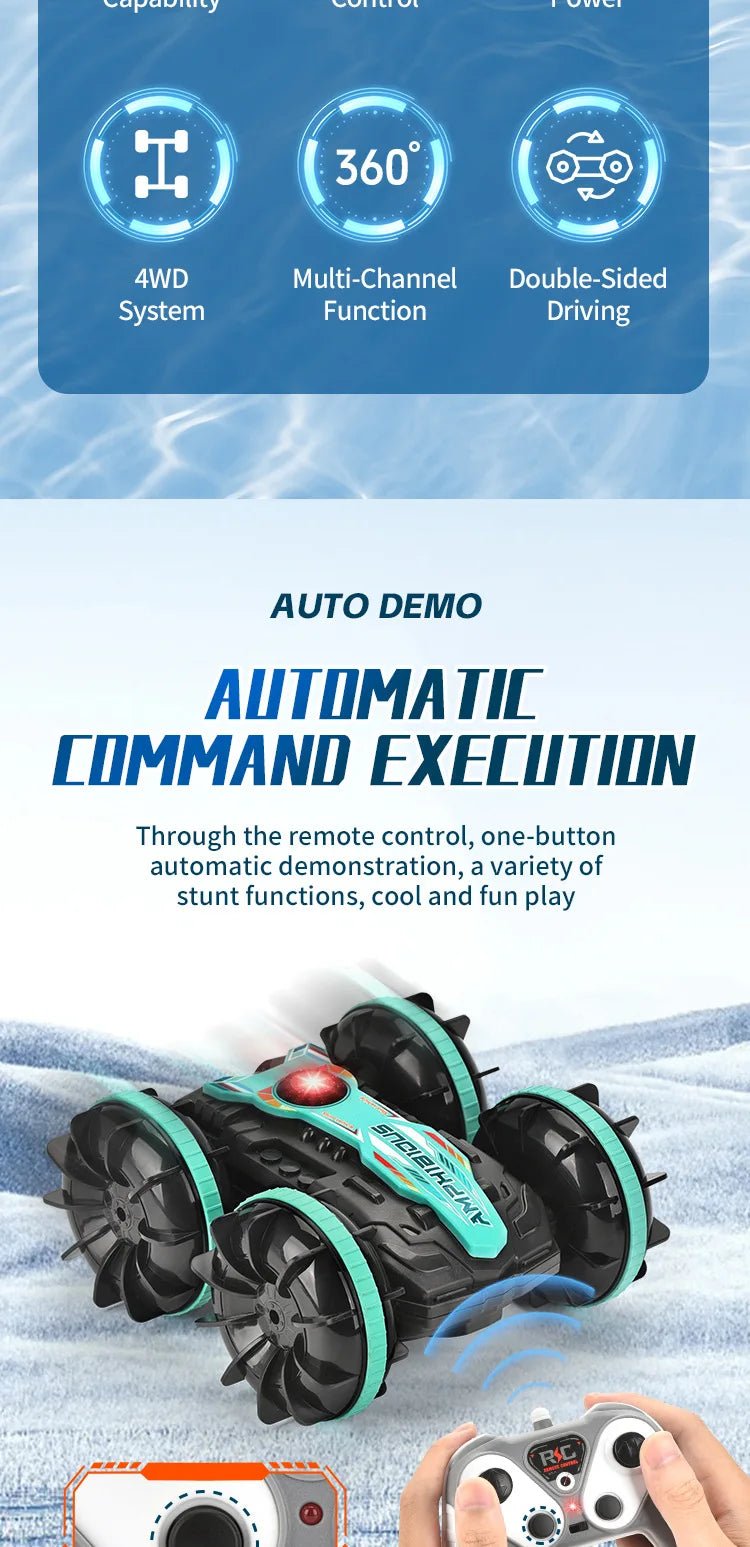 2.4G RC Amphibious 4WD Stunt Climbing Flip Car Toy - trendbuzzer