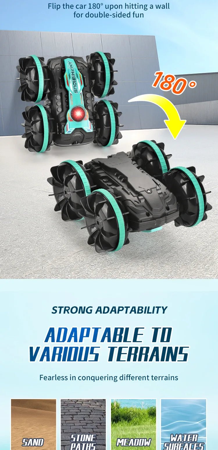 2.4G RC Amphibious 4WD Stunt Climbing Flip Car Toy - trendbuzzer