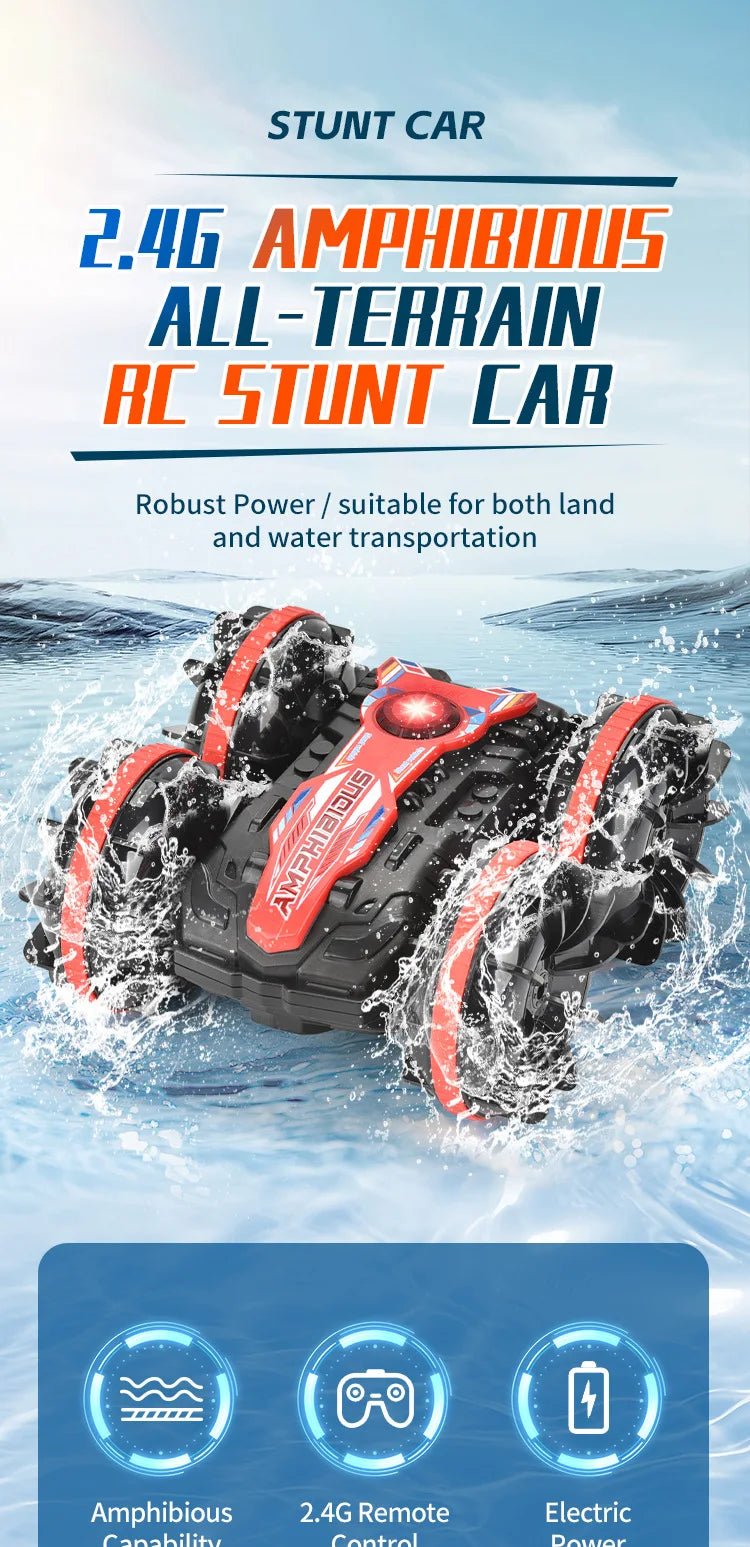 2.4G RC Amphibious 4WD Stunt Climbing Flip Car Toy - trendbuzzer