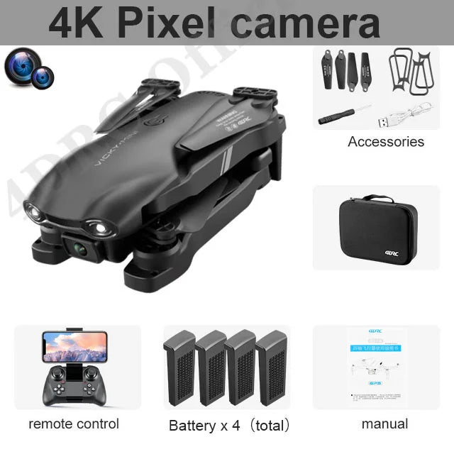 4DRC V13 Mini Foldable Drone – Dual 4K HD Camera, WiFi FPV, 300m Range, 20 Min Flight - trendbuzzer