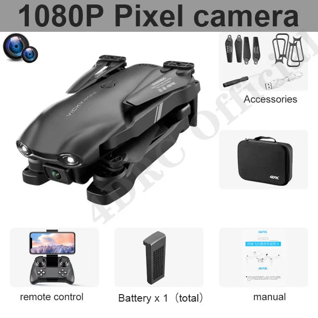 4DRC V13 Mini Foldable Drone – Dual 4K HD Camera, WiFi FPV, 300m Range, 20 Min Flight - trendbuzzer