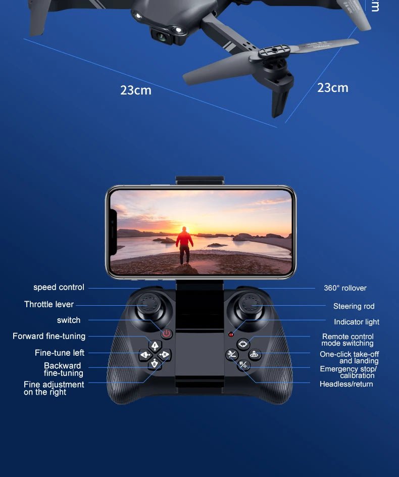 4DRC V13 Mini Foldable Drone – Dual 4K HD Camera, WiFi FPV, 300m Range, 20 Min Flight - trendbuzzer