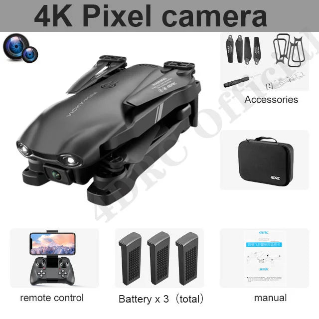 4DRC V13 Mini Foldable Drone – Dual 4K HD Camera, WiFi FPV, 300m Range, 20 Min Flight - trendbuzzer