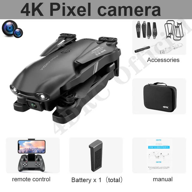 4DRC V13 Mini Foldable Drone – Dual 4K HD Camera, WiFi FPV, 300m Range, 20 Min Flight - trendbuzzer
