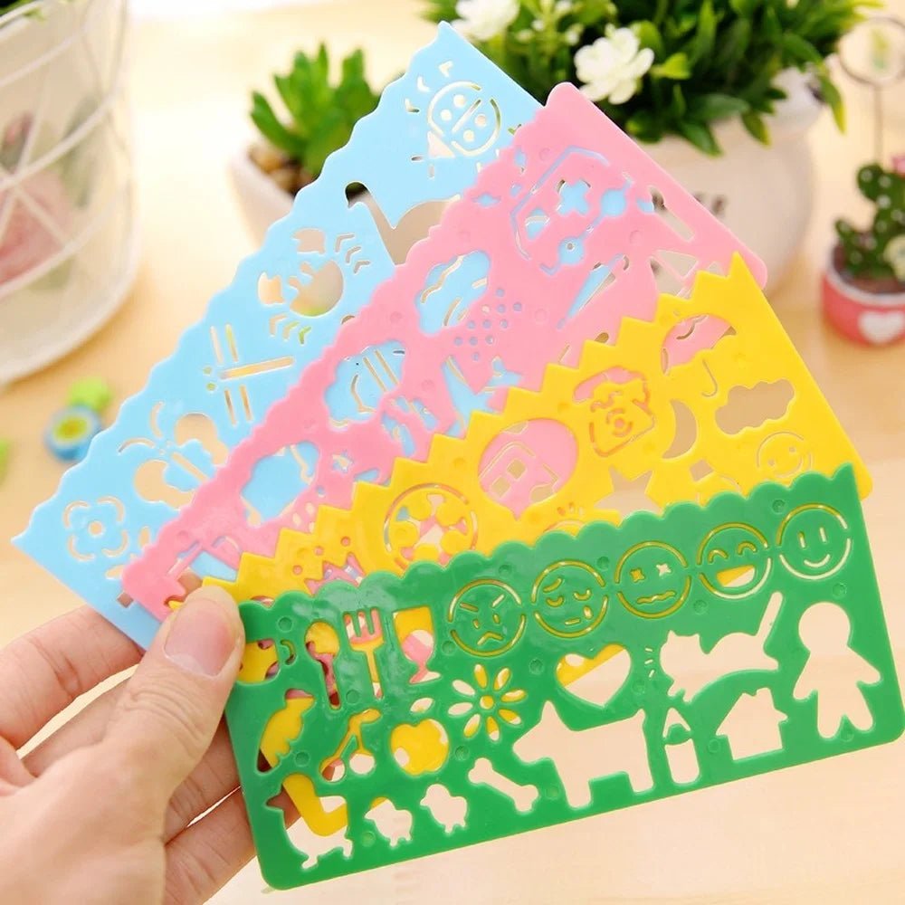 4PCS Kids Drawing Stencil Set – Plastic Art Template Boards for Learning & Craft - trendbuzzer