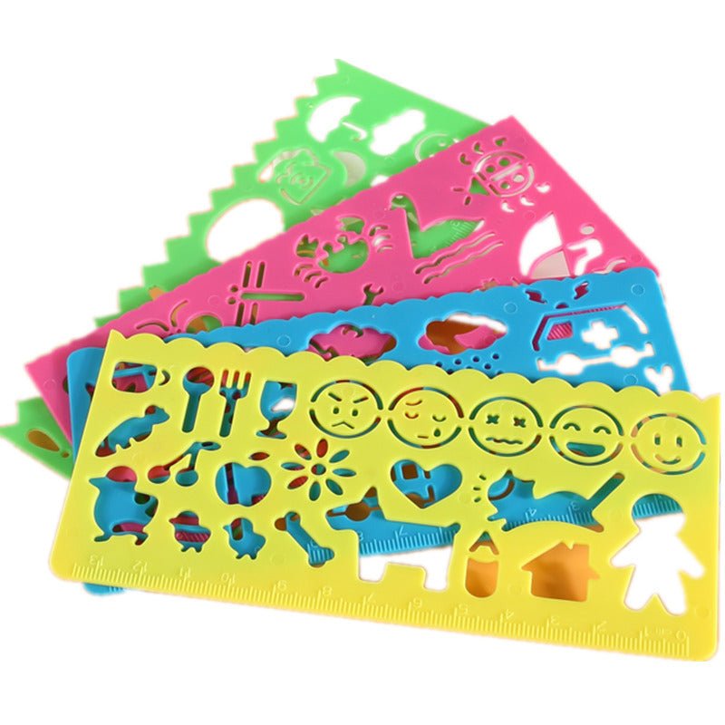 4PCS Kids Drawing Stencil Set – Plastic Art Template Boards for Learning & Craft - trendbuzzer