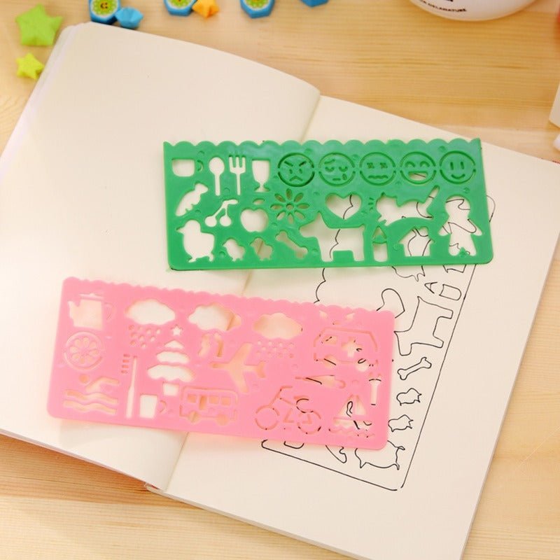4PCS Kids Drawing Stencil Set – Plastic Art Template Boards for Learning & Craft - trendbuzzer