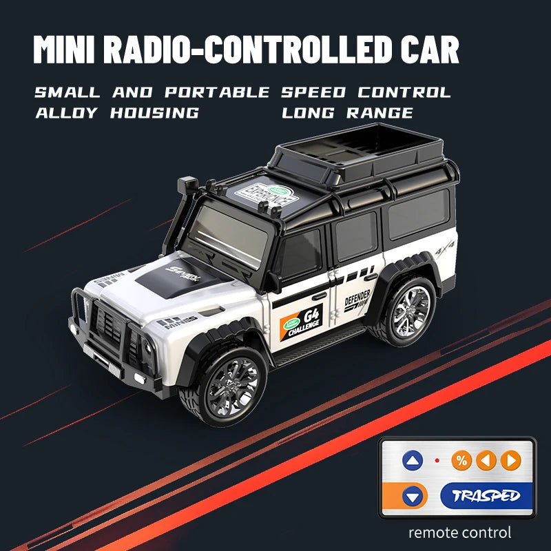 6601Green 1/64 Mini RC Car – Alloy, Portable, 60 - Min Run Time Toy for Kids - trendbuzzer