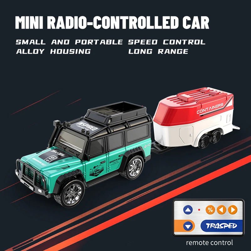 6601Green 1/64 Mini RC Car – Alloy, Portable, 60 - Min Run Time Toy for Kids - trendbuzzer