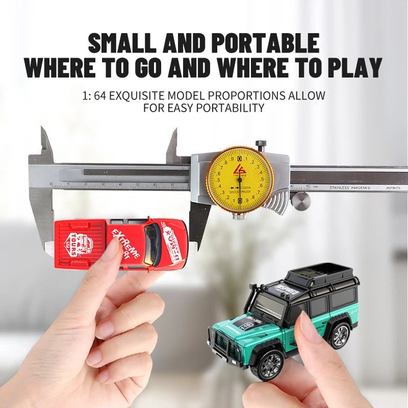 6601Green 1/64 Mini RC Car – Alloy, Portable, 60 - Min Run Time Toy for Kids - trendbuzzer