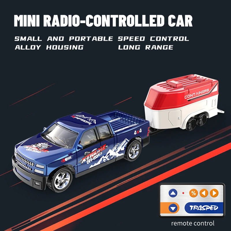 6601Green 1/64 Mini RC Car – Alloy, Portable, 60 - Min Run Time Toy for Kids - trendbuzzer
