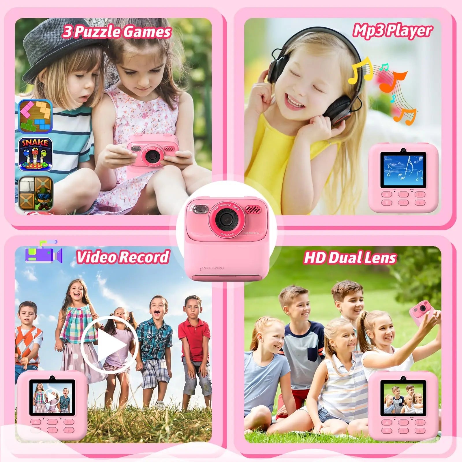 AMORUS Kids Instant Camera – 1080P HD Dual Lens with 32GB Storage & Instant Print - trendbuzzer