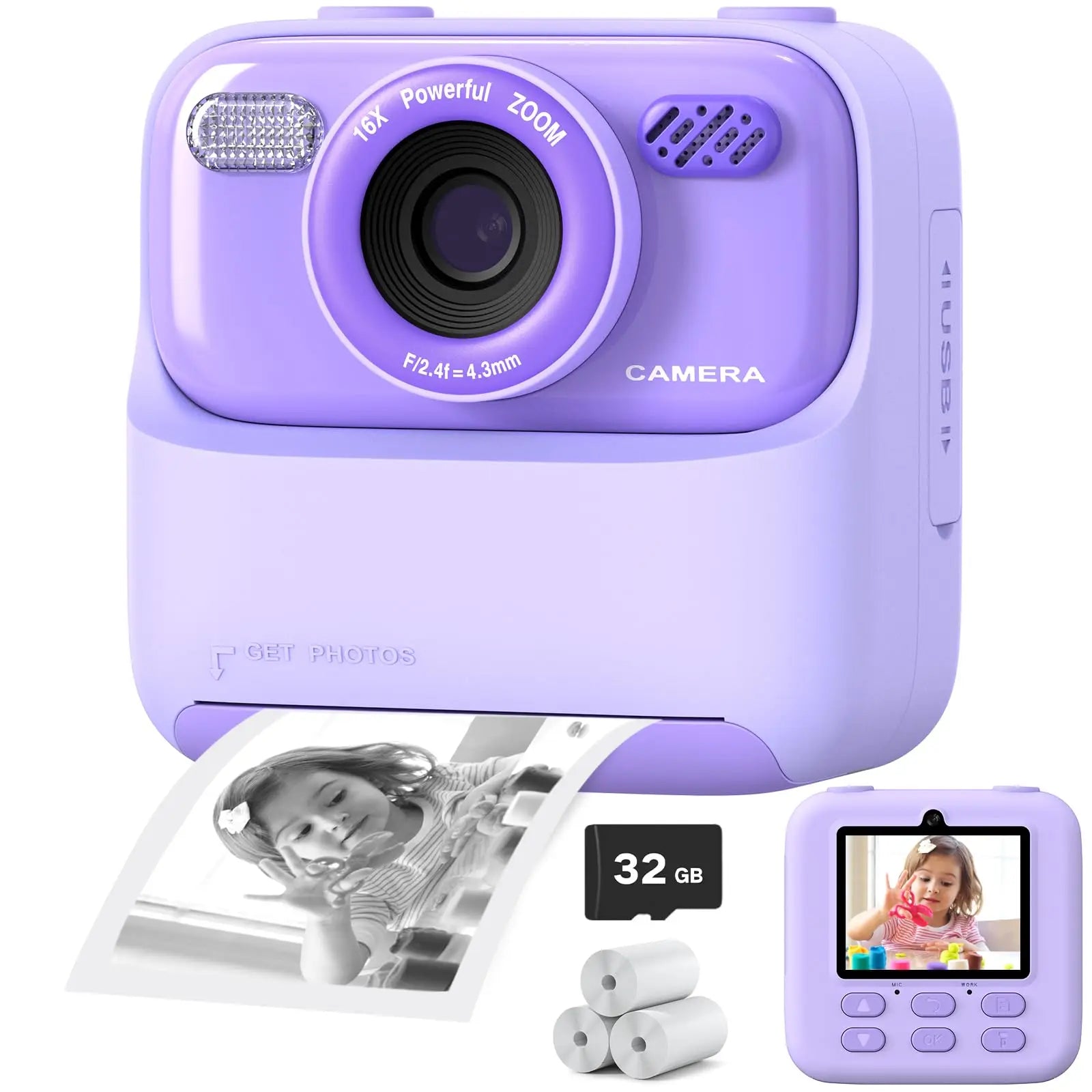 AMORUS Kids Instant Camera – 1080P HD Dual Lens with 32GB Storage & Instant Print - trendbuzzer