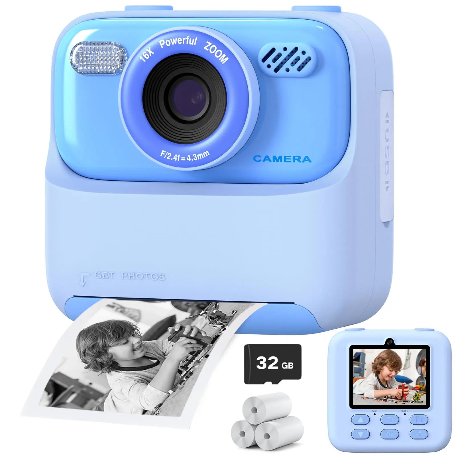 AMORUS Kids Instant Camera – 1080P HD Dual Lens with 32GB Storage & Instant Print - trendbuzzer