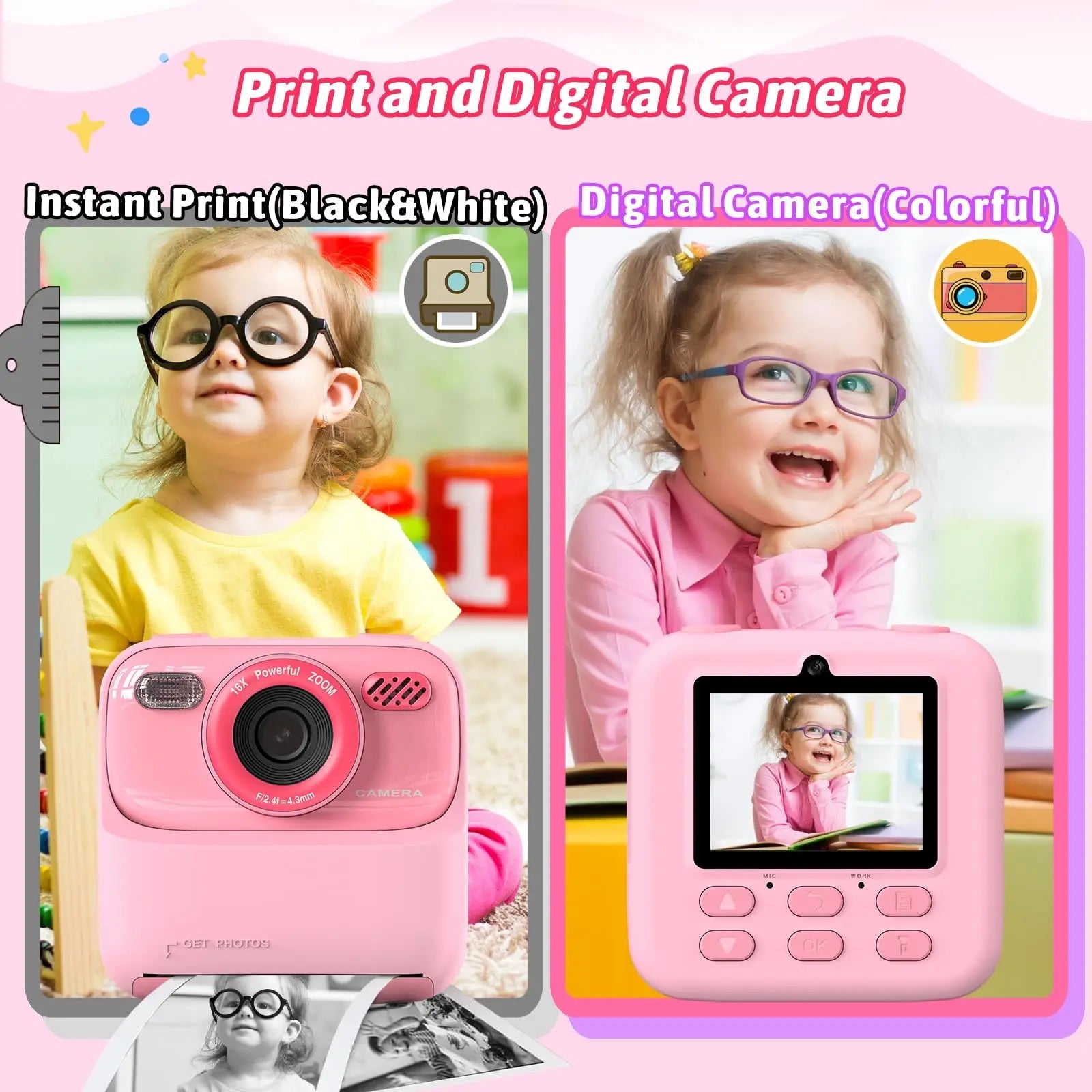 AMORUS Kids Instant Camera – 1080P HD Dual Lens with 32GB Storage & Instant Print - trendbuzzer