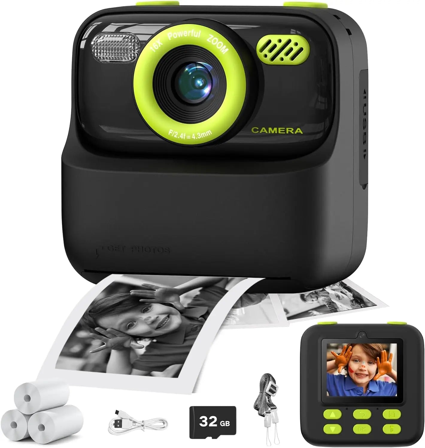 AMORUS Kids Instant Camera – 1080P HD Dual Lens with 32GB Storage & Instant Print - trendbuzzer