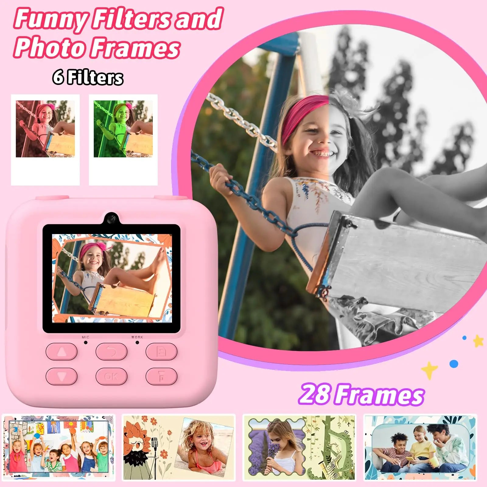 AMORUS Kids Instant Camera – 1080P HD Dual Lens with 32GB Storage & Instant Print - trendbuzzer