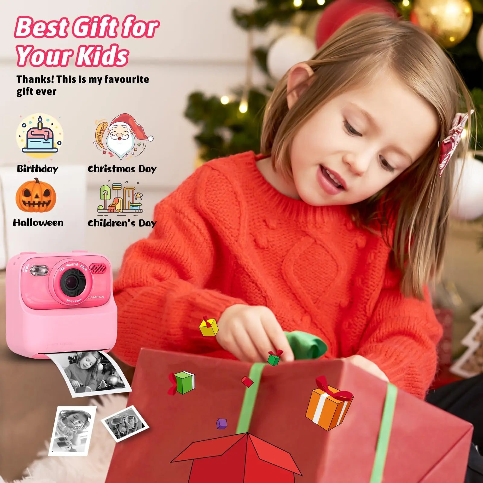 AMORUS Kids Instant Camera – 1080P HD Dual Lens with 32GB Storage & Instant Print - trendbuzzer
