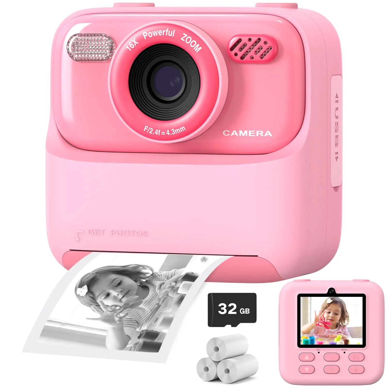 AMORUS Kids Instant Camera – 1080P HD Dual Lens with 32GB Storage & Instant Print - trendbuzzer