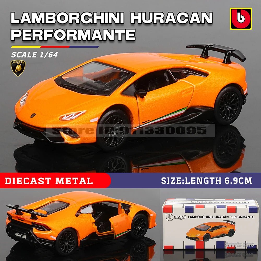 Bburago 1:64 Porsche, Shelby, Mustang & Lamborghini Diecast Car Toy – Kids Gift - trendbuzzer