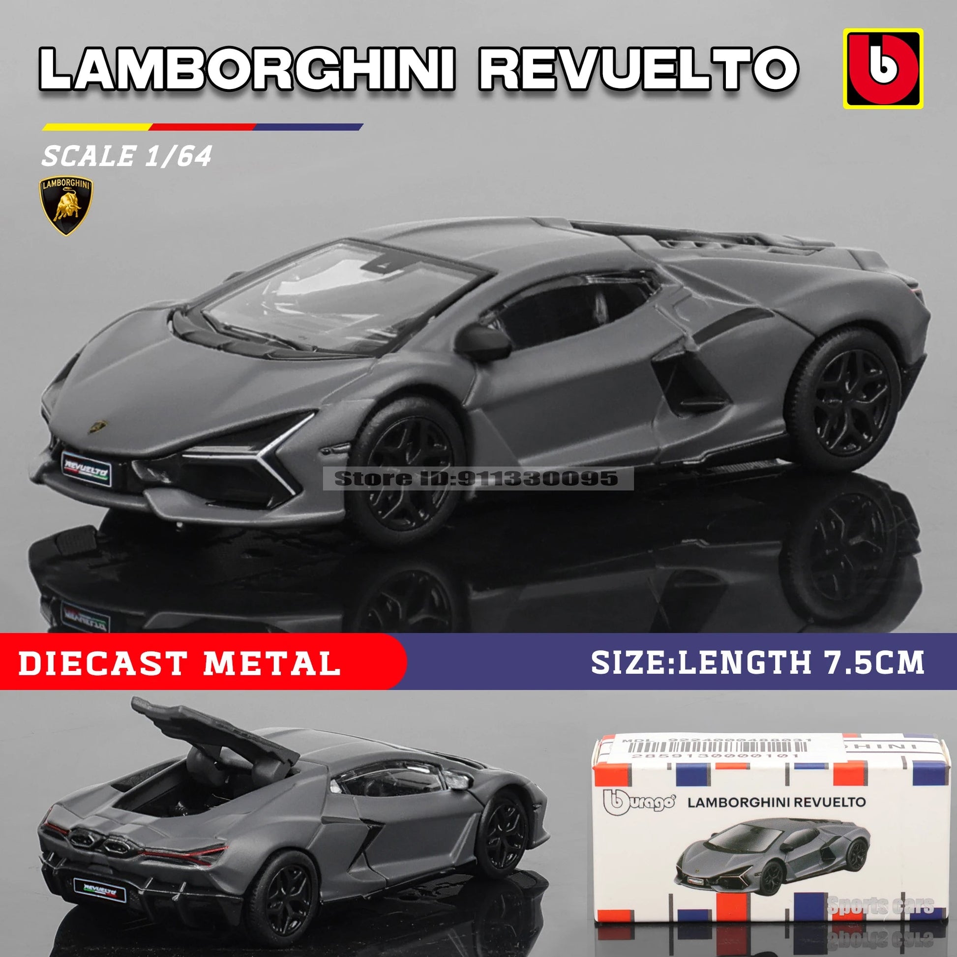 Bburago 1:64 Porsche, Shelby, Mustang & Lamborghini Diecast Car Toy – Kids Gift - trendbuzzer