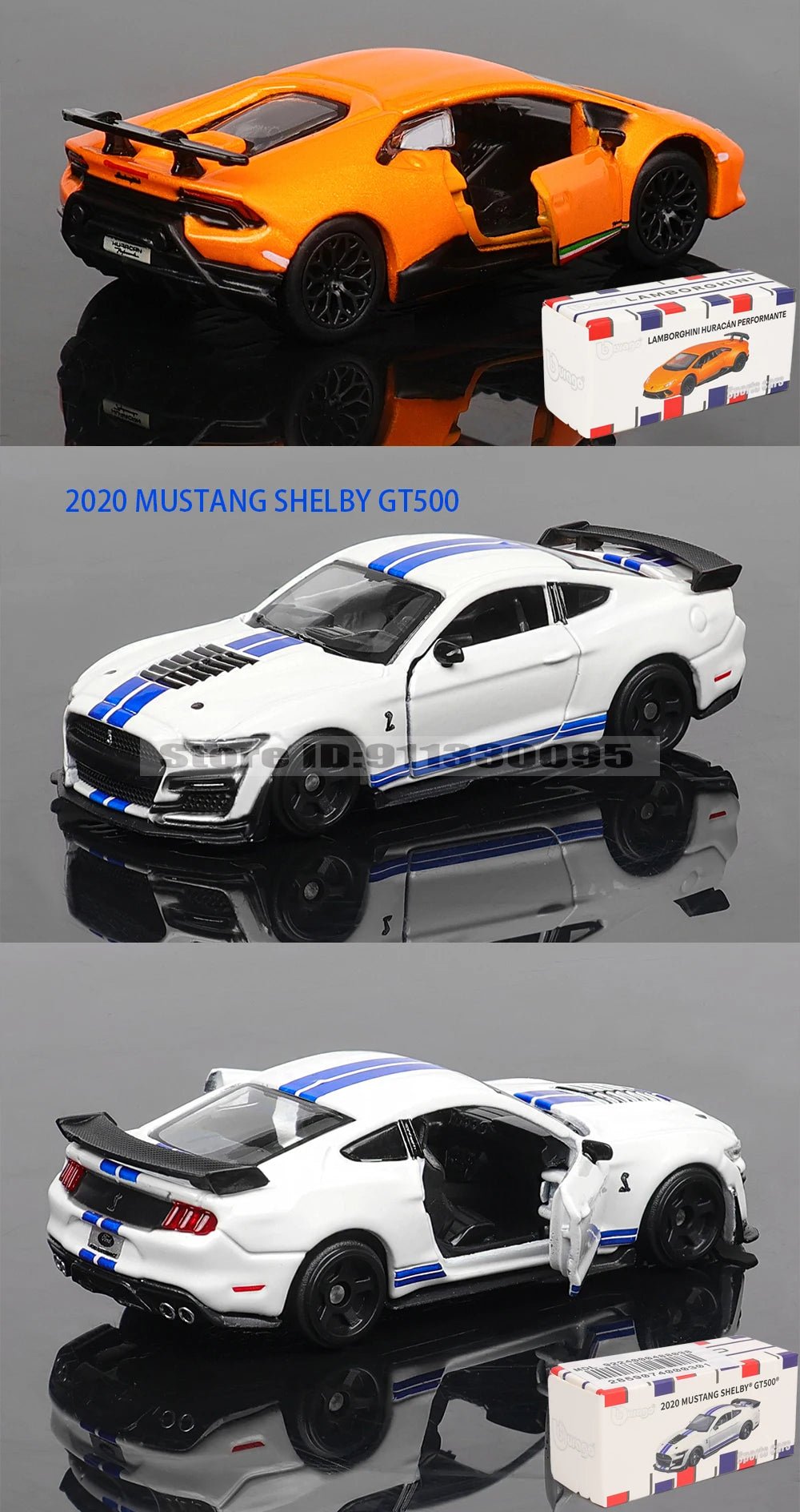 Bburago 1:64 Porsche, Shelby, Mustang & Lamborghini Diecast Car Toy – Kids Gift - trendbuzzer
