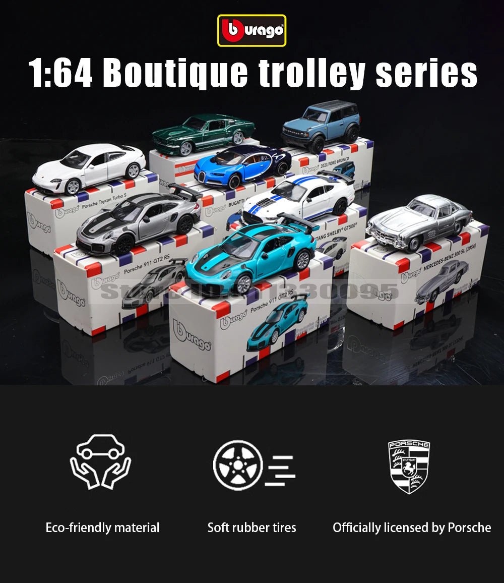 Bburago 1:64 Porsche, Shelby, Mustang & Lamborghini Diecast Car Toy – Kids Gift - trendbuzzer