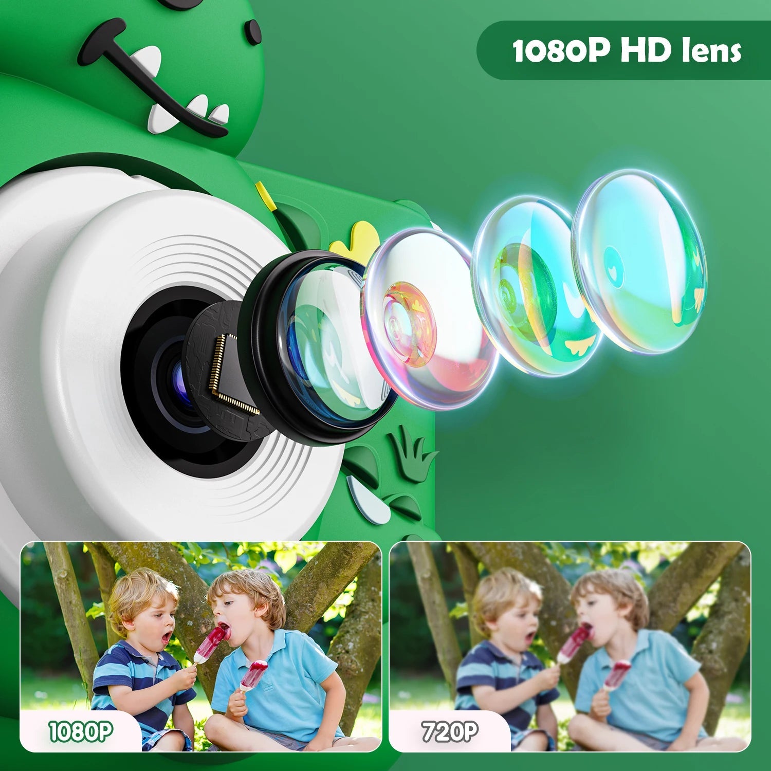 Kids 1080P HD Dinosaur Digital Camera – 32GB Storage & Fun Selfie Toy - trendbuzzer